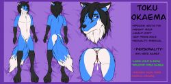 anthro anus arctic_fox canid canine cuntboy fox furry genitals girly intersex male mammal model_sheet pussy smile solo tenkelly