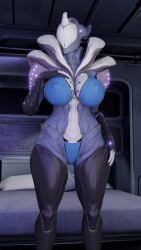 1girls 3d big_breasts bikini blender breasts cleavage female female_only guidugalle humanoid large_breasts nipples_visible_through_clothing saryn_(warframe) solo warframe