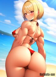 1girls ai_generated big_ass big_breast bikini blonde_hair female female_only kurisuta_san nai_diffusion original solo stable_diffusion ōkina