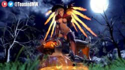 1boy 1girls 3d animated blonde blonde_hair bouncing_breasts breasts cowgirl_position female floating glowing_penis light-skinned_female magic male mercy no_sound overwatch overwatch_2 pale_skin pumpkin_reaper reaper riding sex sfm source_filmmaker straight toasted_microwave vaginal vaginal_penetration vaginal_sex video wings witch_mercy