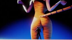 1boy 1girls 3d animated ass big_ass butt_crush catsuit giantess gorillaz jiggle_physics macro noodle_(gorillaz) noodle_(song_machine) physics scrag_boy scraggy_(artist) sitting sitting_on_person size_difference tagme teasing tiger_print video