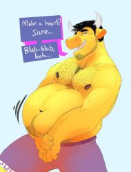 beal(wildyena) belly belly_noises belly_overhang bull furry horns male male_only stubble underwear underwear_only wildyena