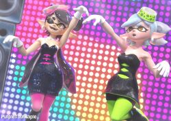 3d 3d_(artwork) black_hair blender blender_(software) callie_(splatoon) inkling light-skinned_female light_skin long_hair marie_(splatoon) marie_(wo262) mole mole_under_eye nintendo pink_hair pointed_ears pointy_ears purpletourmaple short_hair silver_hair splatoon splatoon_(series) squid_sisters symbol-shaped_pupils tagme tentacle_hair twintails white_hair yellow_eyes