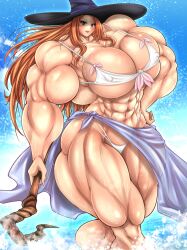 abs big_breasts big_muscles bikini bikini_bottom bikini_top female female_only hyper hyper_muscles macto2nd muscle muscles muscular muscular_female tagme