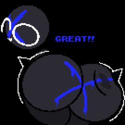 ambiguous_gender animate_inanimate anthro ass big_ass big_butt bitch_boy black_background black_body bodypaint button english english_text large_ass looking_back object paint paint_on_ass pixel_art playstation playstation_controller slapping slapping_ass slapping_butt spacebotbutt3k spanked spanked_butt text