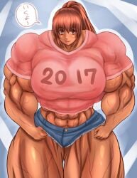 2017 abs big_breasts big_muscles dark-skinned_female dark_skin female female_only hyper hyper_muscles macto2nd muscle muscles muscular muscular_female tagme