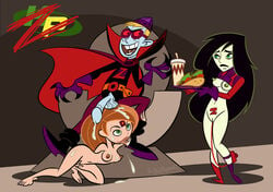 1boy 2girls dahr disney female human kim_possible kimberly_ann_possible male multiple_girls nipples penis ron_stoppable shego straight straight_hair tagme zorpox