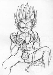 1boy 2003 dragon_ball dragon_ball_z gotenks male male_only mimo monochrome solo tagme