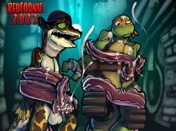 anthro balls gecko genitals hi_res lizard male male_only michelangelo michelangelo_(tmnt) mondo_gecko penis redcoonie reptile scalie sex teenage_mutant_ninja_turtles teenage_mutant_ninja_turtles_(2012) tentacle tentacle_sex tentaclejob turtle