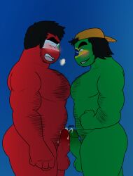 2boys ass big_ass blush body_hair brazil_(countryhumans) countryhumans cum flagsafterdxxx frottage gay lebanon_(countryhumans) male male_only muscular muscular_male nude nude_male pecs