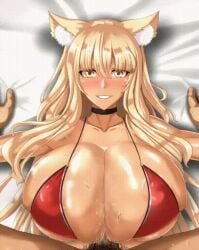 1boy 1girls alternate_breast_size animal_humanoid animated asian asian_female big_breasts bikini blush breasts dark-skinned_female edit fate/grand_order fate_(series) female fluffy_ears fox fox_ears fox_girl fox_humanoid gigantic_breasts gyaru happy happy_paizuri happy_sex huge_breasts juno_(pixiv32541104) kitsune kitsunemimi large_breasts long_hair looking_at_viewer lube lube_drip male on_back paizuri paizuri_lead_by_male pov pov_eye_contact pov_paizuri red_bikini red_swimsuit see-through_swimsuit shorter_than_10_seconds shorter_than_30_seconds smile smiling_at_viewer sound sound_edit straddling straddling_paizuri straight suzuka_gozen suzuka_gozen_(fate) suzuka_gozen_(santa) suzuka_gozen_(santa)_(fate) swimsuit tan-skinned_female tan_skin tip_peeking video visible_nipples