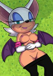 bat fucktoontv fur furry mobian_(species) nipples no_bra no_panties pants pussy rouge_the_bat seductive seductive_smile sega smile solo_female sonic_(series) sonic_the_hedgehog_(series) tagme