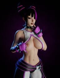 1girls 3d alicecry crop_top female female_only flashing flashing_breasts juri_han no_bodypaint solo street_fighter street_fighter_6 tagme underboob