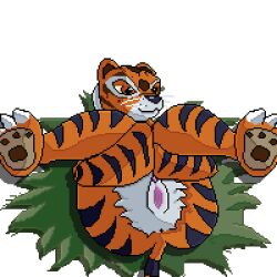 animal_humanoid anthro anus ass digital_media_(artwork) dreamworks felid felid_humanoid female feral fur genitals grass hi_res humanoid kung_fu_panda lawealewd leg_grab legs_up looking_at_viewer mammal mammal_humanoid master_tigress orange_body orange_fur pantherine pantherine_humanoid paws pixel_(artwork) plant presenting presenting_pussy pussy raised_paw smile solo spread_legs spreading stripes tiger tiger_humanoid transparent_background white_body white_fur