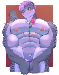 absurd_res anthro barazoku biceps big_muscles blush bulky domestic_cat erect_nipples felid feline felis hi_res huge_muscles male mammal muscular muscular_male nipple_piercing nipples pantherine pecs piercing shy snow_leopard solo suggestive zhangkuu