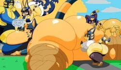 animal_crossing ankha ankha_(animal_crossing) ankha_devine_(user3345) ankha_kennedy_(user3345) ankha_prime_(user3345) ankha_reinhart_(user3345) ankha_simpson_(user3345) ankha_thompson_(user3345) big_ass big_breasts breasts bubble_butt dialogue huge_ass nintendo speech_bubble tagme user3345