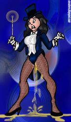 dc dc_comics embarrassed female leggings leotard magic_wand magician magician_hat omorashi pantyhose peeing peeing_self ripped_pantyhose russkere urination urine urine_pool urine_stream wetting wetting_self zatanna zatanna_zatara