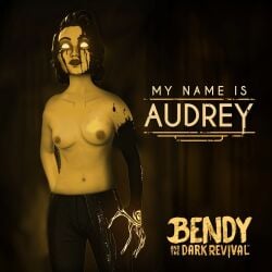 audrey_drew bendy_and_the_dark_revival bendy_and_the_ink_machine breasts edit half-dressed half_naked