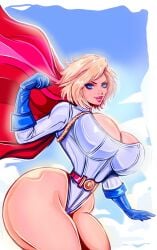 1girls ass big_ass big_breasts blonde blonde_female blonde_hair breasts busty dc dc_comics fat_ass front_view huge_ass hyper_thighs kara_zor-el karen_starr kryptonian massive_ass massive_thighs medium_hair pawg power_girl solo superheroine theartofmathew thick thick_ass thick_thighs thunder_thighs