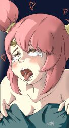 ahe_gao ahe_gao bed bed_grab blush blush crying crying_with_eyes_open fire_emblem fire_emblem_echoes:_shadows_of_valentia implied_sex mae_(fire_emblem) nintendo sheet_grab sheets tears tears_of_pleasure tongue_out zamtranger