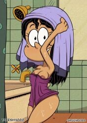 bathroom black_hair dark_skin fluids greendogg latina nickelodeon nipple paramount_pictures ronnie_anne_santiago takeshi1000 the_casagrandes the_loud_house