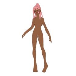 ass_visible_through_thighs belle_berry_(fortnite) dark-skinned_female dark_skin feet fortnite naked nude pink_hair pussy red-tinted_eyewear sprite_edit sunglasses tinted_eyewear wet_pussy white_background