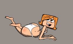 1girls 2021 4_fingers 4_toes ass big_ass black_eyes bra cartoon_network cute debbie_turnbull debs_turnbull female female_only gl33zy looking_at_viewer milf orange_hair panties robotboy small_breasts tagme thick_thighs white_bra white_panties