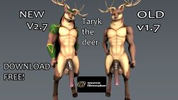 3d anthro deer equine_penis furry genitals hbnoob hi_res horsecock male mammal nude penis solo taryk taryk_(zaxelle)