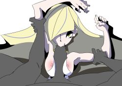 1boy 1girls 2019 big_penis blonde_hair clothed_female_nude_male clothed_paizuri eduardo_squidwardo just_the_tip long_hair lusamine_(pokemon) milf nipples oral paizuri_lead_by_male pokemon pokemon_sm small_breasts sucking_penis thesquiddycipher