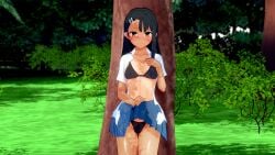 1girls 3d bikini black_hair blush breasts brown_eyes clothed clothing disibmandy female female_focus female_only hayase_nagatoro hi_res highres long_hair looking_at_viewer navel please_don't_bully_me,_nagatoro pose revealing_clothes simple_background skirt skirt_lift small_breasts smile solo tan tan-skinned_female tan_body tan_skin tanline tanned tanned_female