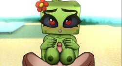 animated color colored creeper creeper_(minecraft) cum_between_breasts cum_drip cum_on_breasts edit horny_craft male_pov minecraft nipples no_sound paizuri photoshop pov pov_eye_contact shadikbitardik tagme video