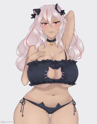 6tyninevehicles ai:_the_somnium_files ai:_the_somnium_files_-_nirvana_initiative blush bra breasts cat_ears cat_lingerie catgirl cleavage cleavage_cutout huge_breasts large_breasts lingerie lingerie_only mole mole_on_breast panties solo tama_(ai:_the_somnium_files) thick_thighs thighs underwear underwear_only