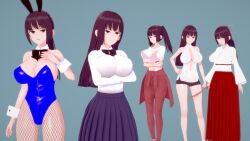 1girls 3d big_breasts breasts bunny_ears bunnysuit cleavage clothed clothing curvy female female_focus female_only hi_res highres kirbro long_hair looking_at_viewer please_don't_bully_me,_nagatoro ponytail pose president_(nagatoro) purple_hair red_eyes revealing_clothes sana_sunomiya simple_background skirt solo wide_hips