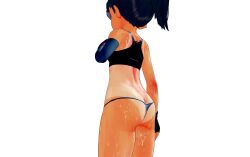 1girls 3d ass black_hair breasts clothed clothing female female_focus female_only hayase_nagatoro hi_res highres long_hair please_don't_bully_me,_nagatoro ponytail pose revealing_clothes ripherkk simple_background small_breasts solo sweat tan tan-skinned_female tan_body tan_skin tanline tanned tanned_female white_background wide_hips