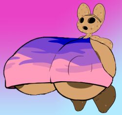 3_toes animal_crossing anthro areola areola_slip big_breasts bottomless breasts brown_body clothed clothing coco_(animal_crossing) fecharis feet female genitals gyroid hand_on_hip hyper_breasts lagomorph leporid mammal nintendo onetiredbear pussy rabbit solo toes topwear under_boob video_games wide_hips