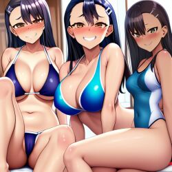 1girls ai_failure ai_generated black_hair blush breasts brown_eyes cleavage clothed clothing dirtyneuralnet female female_focus female_only hayase_nagatoro hi_res highres long_hair looking_at_viewer nai_diffusion navel please_don't_bully_me,_nagatoro revealing_clothes simple_background small_breasts smile solo stable_diffusion swimsuit tan tan-skinned_female tan_body tan_skin tanned tanned_female whitewashed