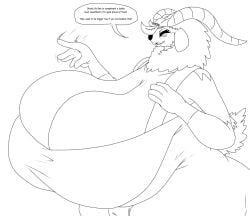 anthro breasts female gogoat horns huge_breasts nintendo pokémon_(species) pokemon speech_bubble thecuckman video_games