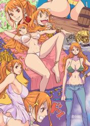 ass bikini female female_only jeans kakutou_oukoku lowres nami one_piece panties post-timeskip