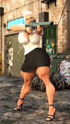 1girls 3d alley alleyway athletic athletic_female back_alley big_breasts breasts bsgstudio busty busy cleavage clothed clothing female fit fit_female futuristic_gun graffiti gun hair hero_tales high_heels hips hourglass_figure huge_breasts large_breasts legs light-skinned_female light_skin lips lipstick mature mature_female megan_harkness meghan_harkness muscular muscular_female public render short_hair thebsgguy thick thick_legs thick_lips thick_thighs thighs toned toned_female voluptuous waist white_hair wide_hips