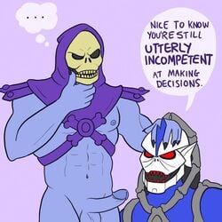 2boys balls english english_dialogue english_text hordak male masters_of_the_universe multiple_males penis perfectlynormal she-ra_princess_of_power skeletor speech_bubble yaoi