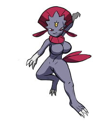 anthro breasts claws colored female female_only front_view fur furry nude oniontrain pokemon pokemon_(species) red_eyes solo tagme weavile