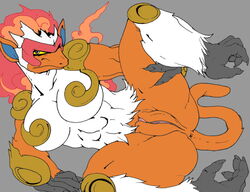 anthro breasts color female female_only fiery_hair fire fur furry infernape nude pokemon pokemon_(species) solo tagme vulva zabraxas