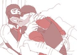 2boys 2d engineer engineer_(team_fortress_2) human human_male human_only male male_only spy spy_(team_fortress_2) syberfox team_fortress_2 yaoi