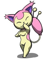 anthro breasts colored female female_only furry nintendo nude oniontrain pokemon pokemon_(species) skitty solo standing tagme toony