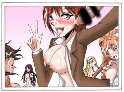 5girls breasts completely_nude completely_nude_female cum danganronpa danganronpa_2:_goodbye_despair danganronpa_3 exposed_breasts female_only koizumi_mahiru large_breasts multiple_girls open_clothes orgy owari_akane selfie sex sonia_nevermind straight_hair super_danganronpa_2 tsumiki_mikan unseen_male_face vaginal_penetration yazuka-z yukizome_chisa