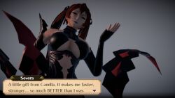 2girls 3d alternate_costume breasts brown_eyes cleavage corruption cosplay dark_fantasy elbow_gloves english_text exaltedbrand female female_only fingerless_gloves fire_emblem fire_emblem:_three_houses fire_emblem_awakening fire_emblem_fates from_below gloves goth goth_girl gothic kronya_(fire_emblem)_(cosplay) long_hair looking_at_viewer looking_down lucina_(fire_emblem) medium_breasts mind_control multiple_girls nintendo open_mouth red_hair revealing_clothes selena_(fire_emblem_fates) severa_(fire_emblem) smile text twintails yandere yuri