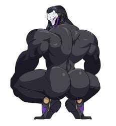 1boy 2022 ass ass_focus big_ass big_butt big_muscles blizzard_entertainment broly_culo butt butt_focus crouching grey_body grey_butt highres humanoid looking_back machine male male_only meme muscular muscular_humanoid muscular_male omnic overwatch overwatch_2 parody ramattra robot robot_humanoid simple_background sollenu1 solo spread_legs spreading video_games