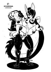 2futas absurd_res anal anthro balls big_breasts big_penis black black_and_white black_hair bodily_fluids breasts cobra cum duo futa_on_futa futa_only futa_sans_balls futanari genital_fluids genitals grope gynomorph hair hare hi_res humanoid_genitalia intersex intersex/intersex lagomorph leporid licking mammal monochrome nipples nude orgasm penis rabbit reptile scalie sex simple_background size_difference snake spoogiehowl standing titania(spoogiehowl) tongue tongue_out white