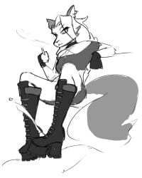 anthro bootjob boots celera_prime femdom footjob furry goth goth_girl helluva_boss high_heel_boots high_heels leather_boots loona_(helluva_boss) platform_boots platform_footwear platform_heels shiny_boots shoejob wolf wolf_girl