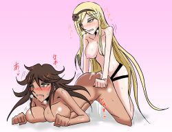 alternate_version_available breasts completely_nude completely_nude_female danganronpa danganronpa_2:_goodbye_despair large_breasts owari_akane sonia_nevermind straight_hair strap-on super_danganronpa_2 yazuka-z yuri